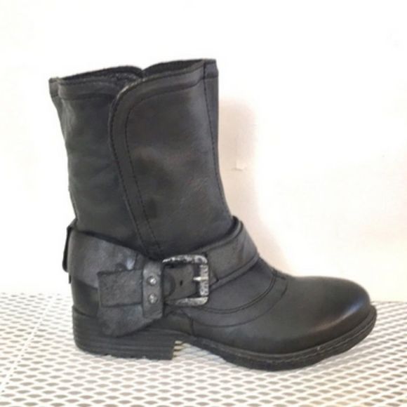 Report Shoes - Report leather boot gun metal grey 6.5 EUC midcalf